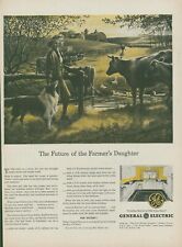 1944 General Electric Farmers Daughter Collie Dog Cows Future Vtg Print Ad L30 picture