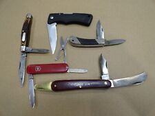 5 Assorted Brands Vintage Used pocket Knife Set picture
