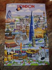 James Sadler Highlights of London Skyline Queens Cotton Dish Tea Towel 18x28