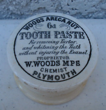 Antique, Woods Chemist Tooth Paste MPS- Member of Pharmaceutical Soc) Jar potlid picture