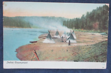 1907 Tepees Indian Camp Encampment Postcard Buffalo Wyoming Cancel picture