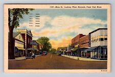 Hyannis MA-Massachusetts, Cape Cod, Main Street, Antique Vintage c1959 Postcard picture