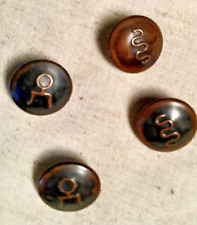 Antique Vintage Art Deco Design - Four Metal Buttons - 1/2 inch - Unique Style picture
