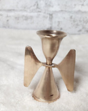 Vintage Solid Brass Angel Candle Holder, Removable Wings, MCM India **Rare** picture