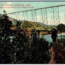 c1910s Lethbridge, Alta Canadian Pacific Railway Viaduct Bridge CPR Alberta A217 picture