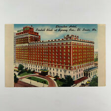 Postcard Missouri St Louis MO Sheraton Hotel Lindell Spring 1940s Linen Unposted picture