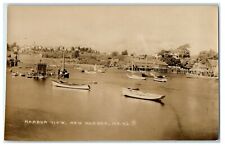 c1945 Boats in Harbor View, New Harbor, Maine ME Vintage RPPC Photo Postcard picture