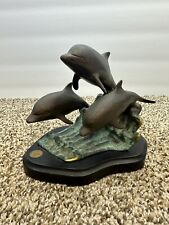 San Pacific International Trio of Dolphins Riding Wave, Bronze Sculpture, Hawaii picture