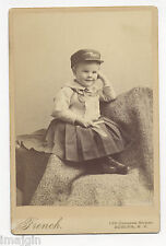 1888 HARRISON MORTON POLITICAL PRESIDENTIAL CAMPAIGN HAT ON CHILD CABINET PHOTO picture