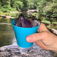 Bucket Full of Amethyst Points Rough + FREE faceted gemstone - Pick Bucket Color picture