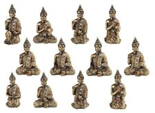 12-PC Miniature Bronze Color Thai Buddha in Different Poses 3.5
