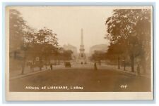 c1920's View Of Avenida De Liberdade Lisbon Portugal RPPC Photo Vintage Postcard picture