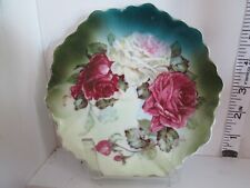 Decorative Vintage Plate with Floral Rose Design, Gold Trim 6