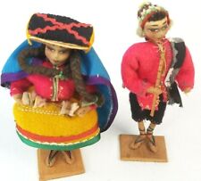 Vtg South Latin American Dolls Folk Art  Handmade Man Woman picture