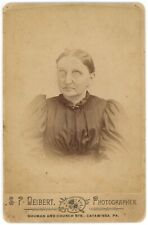 Antique Circa 1880s Named Cabinet Card Grandmother Yeager Glasses Catawissa, PA picture