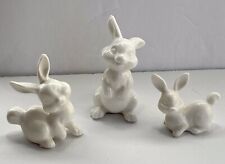 Vintage Set of 3 Otagiri Japan White Bunny Rabbit Porcelain Trio picture