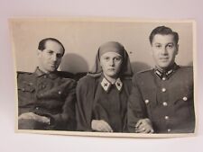 Original WWII German & Croatian Soldiers w/ Nurse Portrait Photo picture