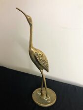  Vintage Brass Standing Heron Crane Bird Figurine picture