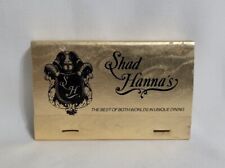 Vintage Shad Hanna's Restaurant Matchbook New Castle PA Advertising Matches Full picture