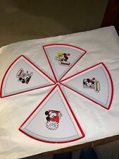MICKEY MOUSE PIZZA SLICE PLATES 4 IN LOT DISNEY THEME PARK ORIGINALS  picture