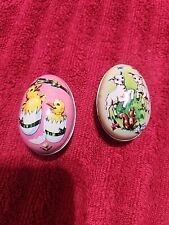 Old Metal Candy Filled Eggs , Empty , Price Includes Both Eggs  picture
