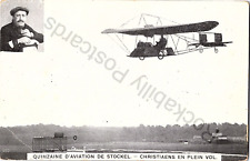 1910 Antique Aviation Postcard Josepf Christiaens At Belgium Stokkel Hippodrome picture