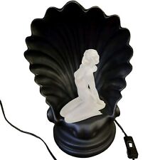 Vintage Rare Art Nouveau Spinning Mermaid Clam Shell Multi-Color Lamp Decor picture