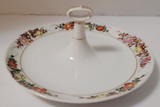 Vintage Nippon Porcelain Tidbit Tray Trinket Dish Handpainted Center Handle picture