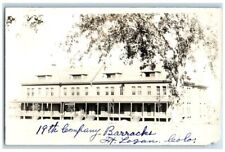 c1910's Nineteenth Company Barracks 19th View Fort Logan CO RPPC Photo Postcard picture
