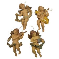 Vintage Italy Cherubs Fontanini Style Angels Musical Instruments Set Of 4 picture