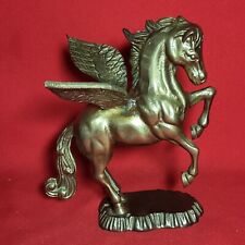 VTG Solid Brass Pegasus Statue Flying Winged Mythical Horse Flowing Mane Fantasy picture