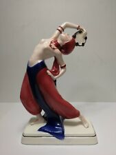 Katzhutte Hertwig Art Deco porcelain figurine 30s Dancing Girl with a Tambourine picture