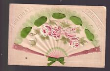 VTG Postcard Antique, 1915 Birthday Greetings Embossed, Ribbon picture
