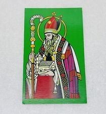 Vintage St. Finn Barr Parish Nicholas Praying Icon Art Card Bookmark P2 picture