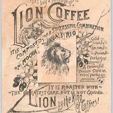c1880s Woolson Spice Lions Coffee Midsummer Greeting Bird Hay Bale Trade Card 2L picture