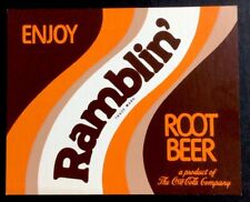 Enjoy Ramblin Root Beer Advertising Card Sign Product Of The Coca Cola Company picture