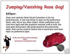 JUMPING ROSE GAG Flying Flower Magic Trick Vanish Clown Prank Joke Lapel Funny picture