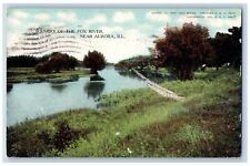 c1910's Scenery Of Fox River Grove Rustic Bridge Aurora Illinois Posted Postcard picture