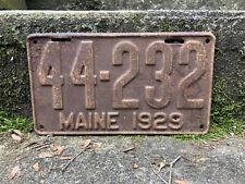 Authentic Vintage 1929 Maine License Plate Antique Metal License Plate Auto Tag picture