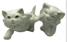 Antique Larger White Persian Cat Pottery Figurines picture