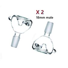 2PCS 18mm Male Bowl Thick Glass Bowl for Glass Bong Pipe Slide Replacement parts picture