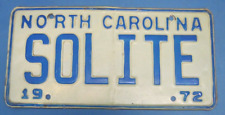 1972 North Carolina license plate SOLITE cinderblock picture