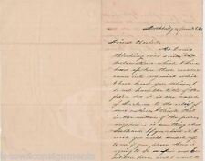 Northbridge MA Sir John Moore Burial Exhibition Antique Letter Silas Vance 1865 picture