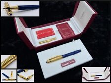Pasha de CARTIER Royal Blue Chinese Lacquer Fountain Pen w/ 18K Gold Nib in Box picture