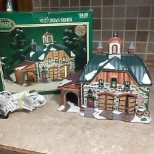 “ Dickens Collectibles “ HARNESS MAKING” Lighted Porcelain House W/ Light picture