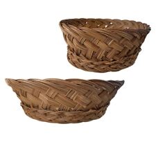Vintage Circle Tapered Wicker Woven ~ Basket Bowl ~ Natural Colored ~ 12