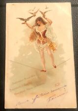 BARNUM BAILEY CIRCUS ORIGINAL BEAUTIFUL TIGHTROPE WALKER 1902 Postmark picture