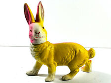 antque German Easter Rabbit Bunny Candy Container w/ neon colors paint NICE picture