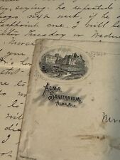 1894 Sanitarium Alma Michigan Letter Handwritten Correspondence King Family picture