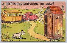 Postcard Comic Humor Refreshing stop along the road c 1943 picture